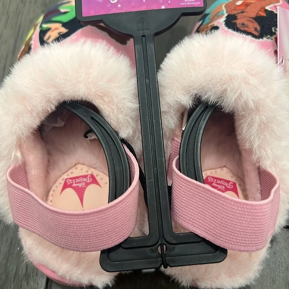 NWT Disney princess toddler sling back plush slippers - Picture 5 of 8